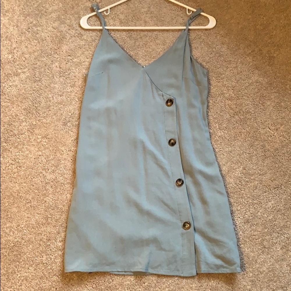 Blue button down dress